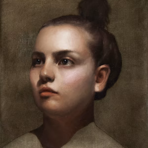 Raluca Neferu - Maru - Studiu de portret în ulei pe pânză