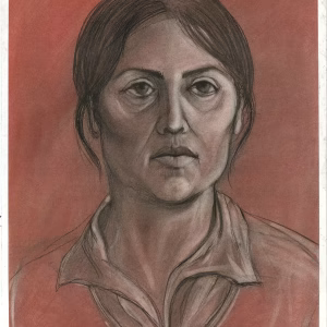 Raluca Neferu - Maya - Portret în Pastel și Cărbune